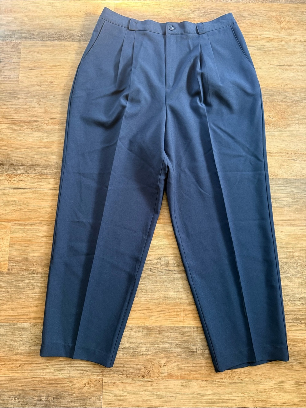 Briggs New York Men's Navy Pleated Dress Trousers